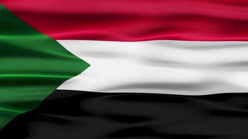 Sudan National Flag Waving Seamless Loop Animation