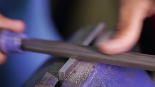 Indisches asiatisches Handfeilen Metall Macro