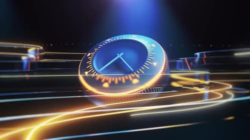 Digital Abstract Technology Time Clock Background