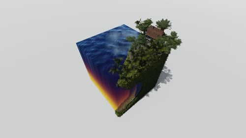Isometric sea beach