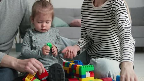 Family Fun Building Blocks Together at Home