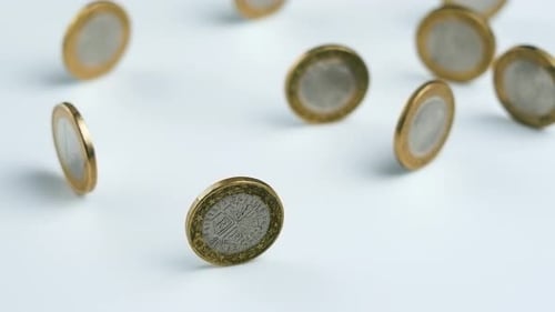Euro Coins on White Surface