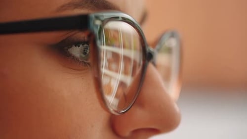 Close up view into the eye of a hacker