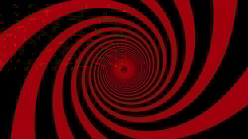 Hypnotic Red And Black Expanding Spiral Loop Background