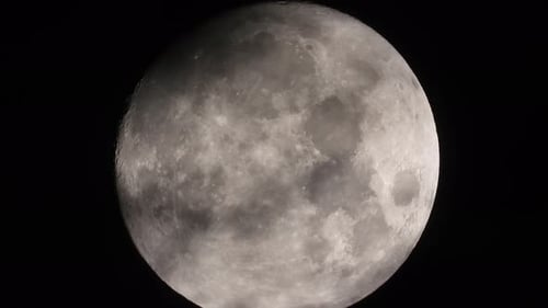 Detailed Close Up of the Glowing Full Moon