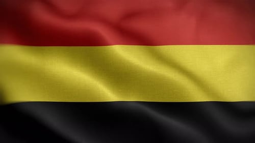 Waving Flag with Red Yellow Black Stripes Animation