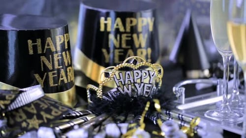 Festa de
Ano Novo com champanhe e chocolates.