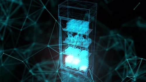 Market Fridge 03 Hologram Close Up 4k