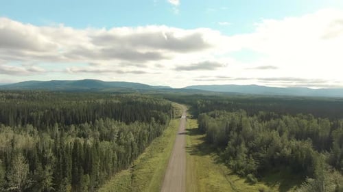 Scenic Panoramic Road View Near Sunset