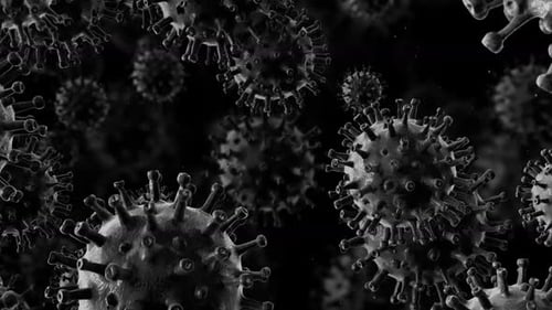 Monochromatic 3D Virus Cells Medical Background Loop