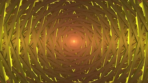 Golden Hexagon Geometric Tunnel Background Loop