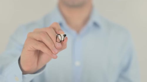 Man Writes Data Storage With Marker