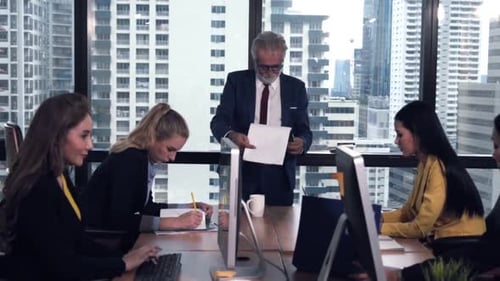 Senior Leader Giving Advice Speech to Team Members