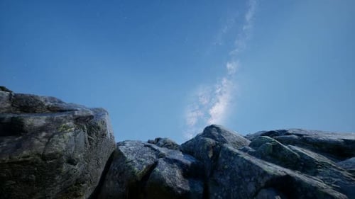 Astrophotography Star Trails Over Sandstone Canyon Walls