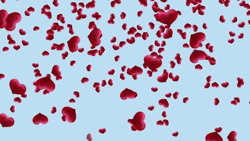 Falling Red Hearts Background for Love and Celebration