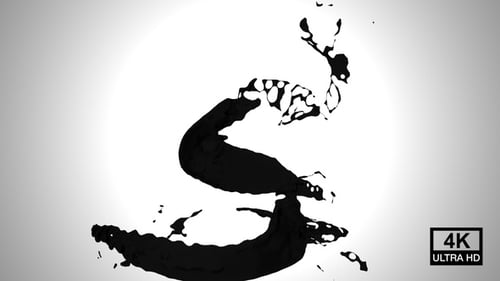 Dynamic Black Fluid Ink Flow Transition Animation