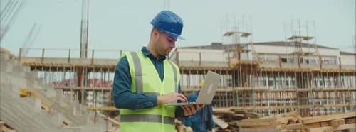 An Engineer using a Laptop