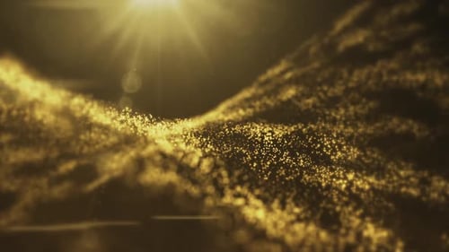 Elegant Golden Particle Flowing Abstract Background