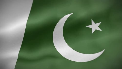 Pakistan National Flag Realistic Waving Loop Animation