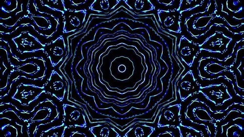 Dynamic Abstract Blue Light Kaleidoscope Background Animation