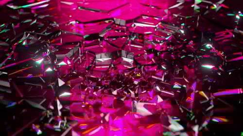 Abstract Neon Crystal Tunnel Loop Background