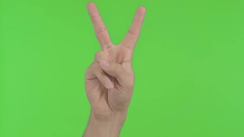 Victory Sign Chroma Key
