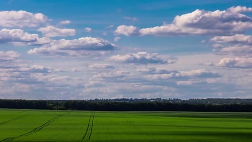Clouds Moving over Green Plains
