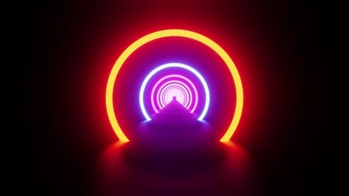 Space Ring Tunnel With Different Colors Vj Loop Background HD