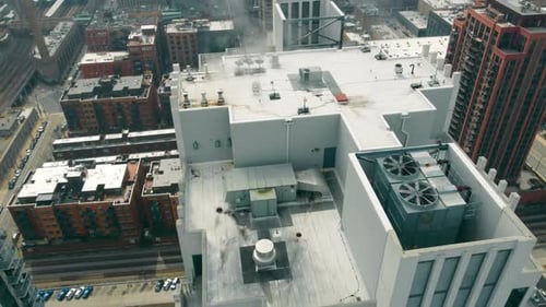 Roofs of Downtown Chicago are Equipped with Ventilation Systems and Communications