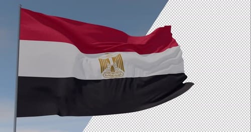 Realistic Waving Egypt Flag Animation with Alpha Channel