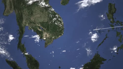 Commercial Plane Arrives To Phnom Penh Cambodia
