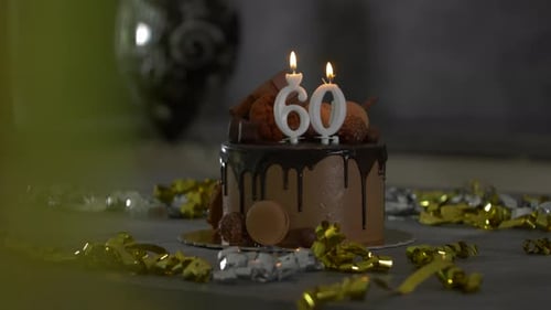 Festive Birthday Cake with Candles