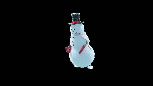 3D Spinning Snowman Character for Christmas and Winter Holidays