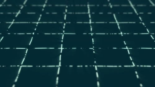 Laço sem costura de grade digital abstrata verde 4K