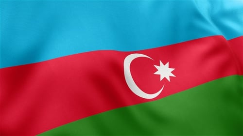 Waving Azerbaijan Flag Seamless Loop Background