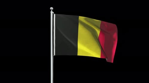 Waving Flag of Belgium Realistic Animation