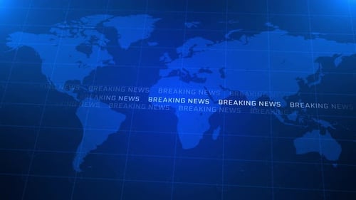 Breaking news broadcast concept News room. Realistic studio for recording TV programs.