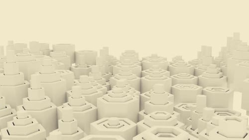 3D-Säulen bewegen sich in Wellen