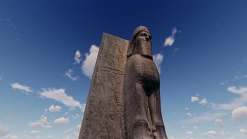 Statue sumérienne ancienne 4K