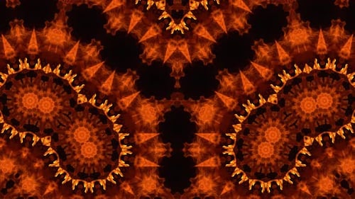 Abstract Fiery Kaleidoscope Seamless Loop Background