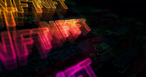 NFT Non-Fungible Token symbol cyber loop concept