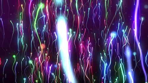 Colorful Glowing Wavy Lines Abstract Background Animation