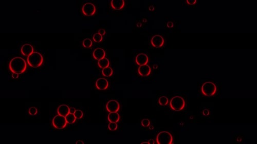 Abstract Red Glowing Bubbles Upward Motion Background