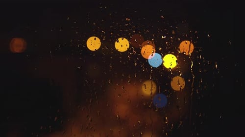 Street Lights At Night Rain Bokeh