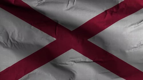 Alabama Flag Waving Loop Animation