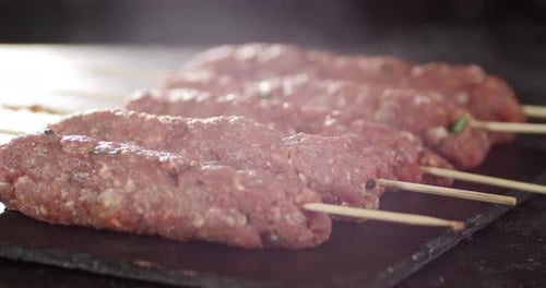 Raw Sausages Made From Fresh Homemade Mince Rotate.