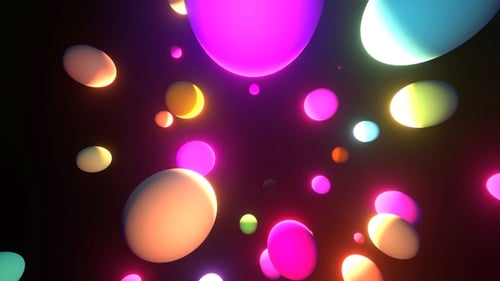 Abstract Neon Bouncing Orbs Loop Background