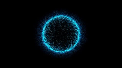 Abstract Blue Science Background with Glowing Circle made of Particles