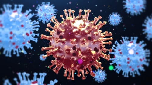 Microscopic 3D Virus Cell Rotating Animation