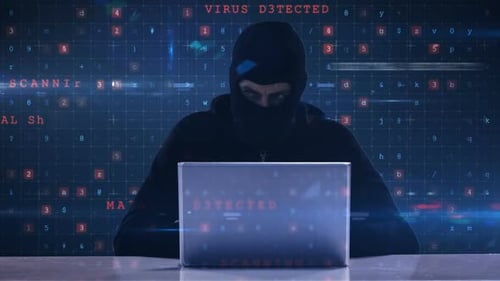 Hacker benutzt Laptop